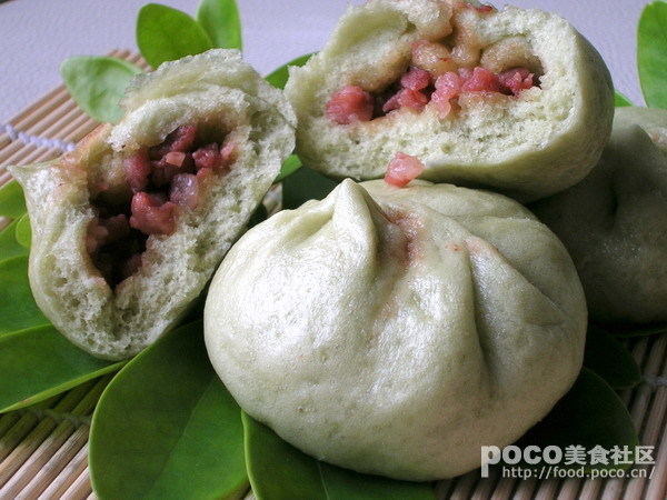 綠茶叉燒包的詳細做法(圖解)